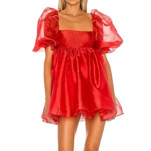 Selkie The Puff Dress in Red shimmery / glittery size 8